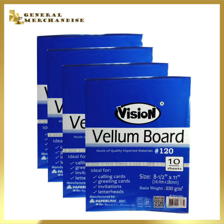 VELLUM BOARD 120 81/2" x 11" short (10 sheets/pack) Lazada PH