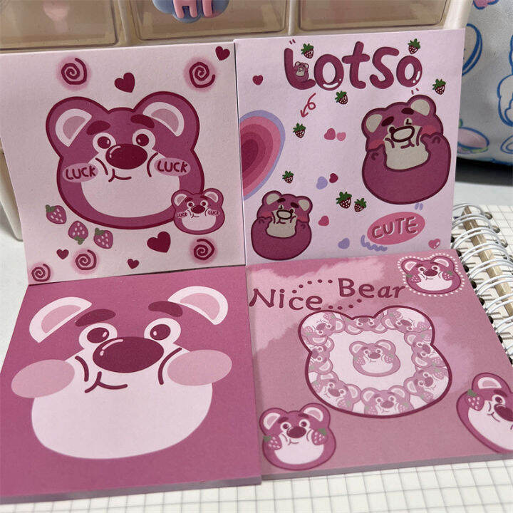 lotso-strawberry-bear-sticky-note-cartoon-cute-pad-stickable-note