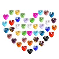 1Box 160pcs Love Heart Charm Beads 16 Colors Faceted Glass Charm Top Drilled 10mm Heart Shaped Crystal Beads for DIY Earring Necklace Valentines Jewelry Gift 1mm Hole