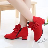 【hot sale】 ✜℗卍 C19 fashion kids shoes Korean childrens shoes fashion girl princess shoes single boots solid color high heels short boots girls shoes students shoes