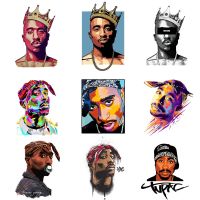 【CW】☌ↂ﹍  Tupac 2pac Hip Hop Swag Patches for Transfer Thermal Stickers T Iron on Woman Jackets Appliqued