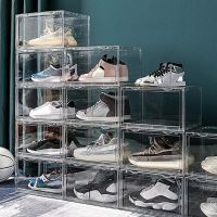 【CW】 Shoe Organizer  Stackable Dustproof Moisture-proof Keep Shoes Organized Transparent Tidy Shelf Household Supply