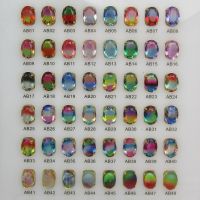 Free Shipping 48pcs Per Set Multi Color Oval Cut Synthetic Loose Glass Stone Gems Color Chart