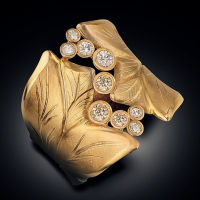 JWEGHLแฟชั่นสำหรับผู้หญิงการออกแบบสร้างสรรค์เรขาคณิตใบแหวนหรูหราชุบ18K Gold Micro Cubic Zirconแหวนแต่งงานแหวนUnisex Partyแหวนประดับ