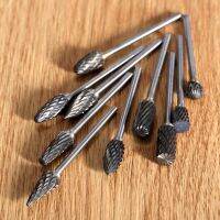 【CW】 10pcs 2.34x6mm Double Cut Tungsten Steel Solid Carbide Burrs Rotary Files Diamond Grinding Die Grinder Drill Milling Carving Bit