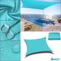 300D Waterproof Skyblue Square Rectangle Shade Sail Garden Terrace Canopy Swimming Sun Shade Camping Hiking Yard Sail Awning