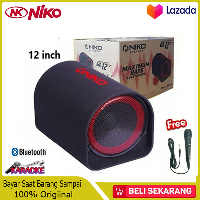 NIKO GL12 Subwoofer Car Speaker 12" Karaoke Bluetooth Usb Sdcard AUX