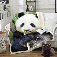 Cute Panda Sherpa Fleece Blanket and throws on the bed Plush Blanket for Kid animal warmThin Quilt drop shop