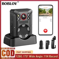 BOBLOV M502B 4K WIFI กล้องสำหรับตำรวจ Security,รถ Dash Cam พร้อม GPS,กล้องวิดีโอ IR Night Vision กันน้ำ,มุม170 ° สำหรับการบังคับใช้กฎหมายพร้อมแท่นดูดและเครื่องชา