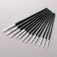 Paint Brush Different Size Black penholder White Nylon Hair Oil Painting Brushes Watercolor Acrylic Drawing Art 12Pcs/Lot Cups  Mugs Saucers