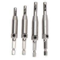 4Pcs HSS Self Centering Hinge Drill Bit Set for Hinges Drawer Guides Exterior Mirrors