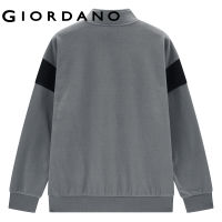 GIORDANO Men Sweatshirts Contrast Color Polar Fleece Sweatshirts Half-Zip Placket Warm Fashion Casual Sweatshirts 13023871TH