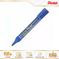 Pentel ปากกาเคมีหัวกลม 1 แท่ง ปากกา Permanent หัวกลม หมึกสีดำ, แดง, น้ำเงิน เขียนง่าย ไม่เลอะมือ จับถนัดมือ กลิ่นไม่ฉุน