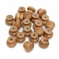 ✟™ 10 x Natural Wooden Door Drawer Cupboard Knob Handle Wood Drilled With Screw