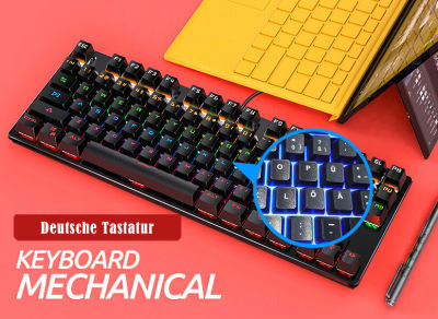 Mechanical Gaming Keyboard RGB Backlit USB Wired Keyboard with BlackBlue Switches for Windows PC Laptop HP Lenovo HP Dell ASUS