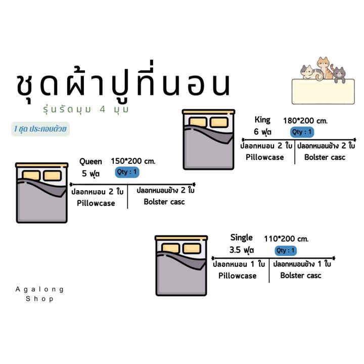 ผ้าปูที่นอนสีพื้น-เกรด-a-premium-ความหนาถึง-12-นิ้ว-ชุดผ้าปูที่นอนสีล้วน