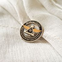 【CC】 Motorcycle Masonic Widows Sons Lapel Pins Brooch Freemasons Metal Badge Masons Meet on The Level Part Upon