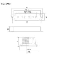 Musical Instruments 2T1V Knob 48/50/52mm Pole For Single Coil Pickups For Strat Style Guitars ST Guitar Pickup Cover