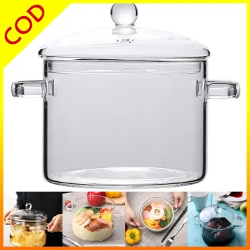 Glass Stockpot Transparent Binaural Soup Pot Noddle Bowl