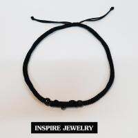 Inspire Jewelry ,สร้อยคอเชือกถักเงื่อนสีน้ำตาล หรือสีดำ ให้เลือกใส่ ปรับสั้นยาวได้ งานฝีมือThai Handmade ใสพระได้ 1องค์