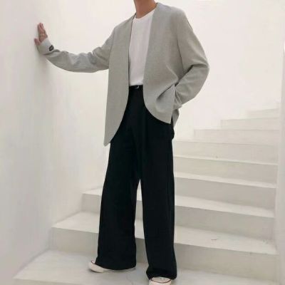 Wide-leg mopping pants Korean version of the high-waisted thin bf loose trousers drape all-match casual pants men