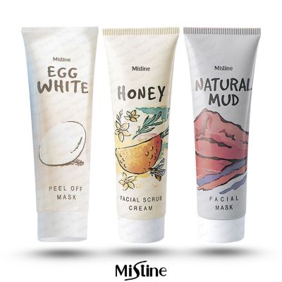 Mistine Egg White Peel Off Mask/Natural Mud Facial Mask/Honey Facial Scrub cream มาส์กหน้า