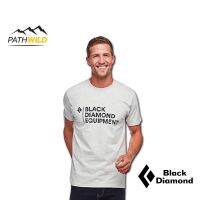 BLACK DIAMOND STACKED LOGO TEE - MENS สี Birch Heather เสื้อยืด เสื้อผ้าฝ้าย Organic cotton