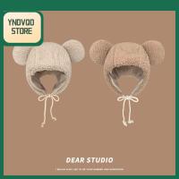 YNDVQO STORE สำหรับผู้หญิง กันลม กิจกรรมกลางแจ้งกลางแจ้ง หมวกปิดหู หมวกฤดูหนาวหมวก หมวกขนแกะ หมวกบีนนี่