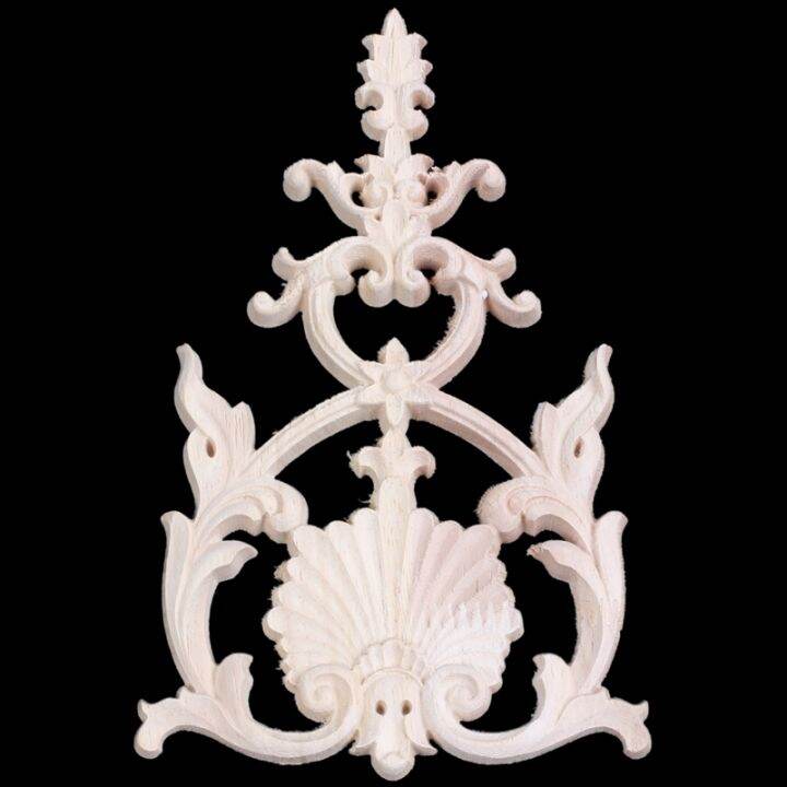 1x-rubber-wood-carved-applique-vintage-furniture-craft-decor