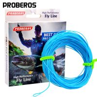 PROBEROS 100FT Weight Forward Floating Fly Fishing Line WF-2F/3F/4F/5F/6F/7F/8F Fly Line Moss Green/Orange/FluoYellow Color