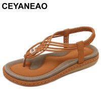 【YY】CEYANEAOSummer Fashion Sandals Woman Platform soft leather large size Flip Flops sandals comfortable shoes6colors availableE1770