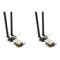 2x Pcie อะแดปเตอร์ Wifi บลูทูธสายคู่อะแดปเตอร์เครือข่ายไร้สายสำหรับ M.2เสาอากาศ Wifi ตั้งโต๊ะ