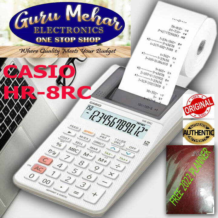 Casio Printing Calculator Adding Machine HR8RC Calculators Heavy Duty
