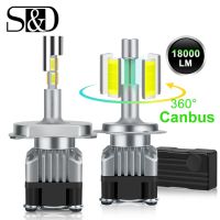 18000LM 4 Sides Canbus H7 LED Headlight H1 Turbo H4 9005 HB3 9006 HB4 LED H8 H11 Bulb 6500K Lamp 360 Degree Diode Auto Fog Light