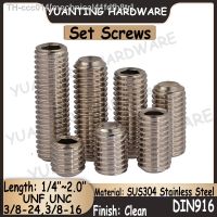 3Pcs DIN916 3/8-24 3/8-16 UNF UNC BSW Thread SUS304 Stainless Steel Hexagon Socket Set Screws With Cup Point Headless Screws