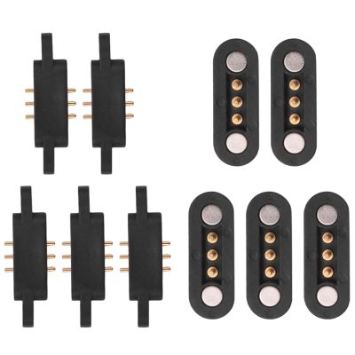 5 Pairs Spring Loaded Magnetic Pogo Pin Connector 3 Positions Magnets Pitch 2.3MM Through Holes Male Female Probe