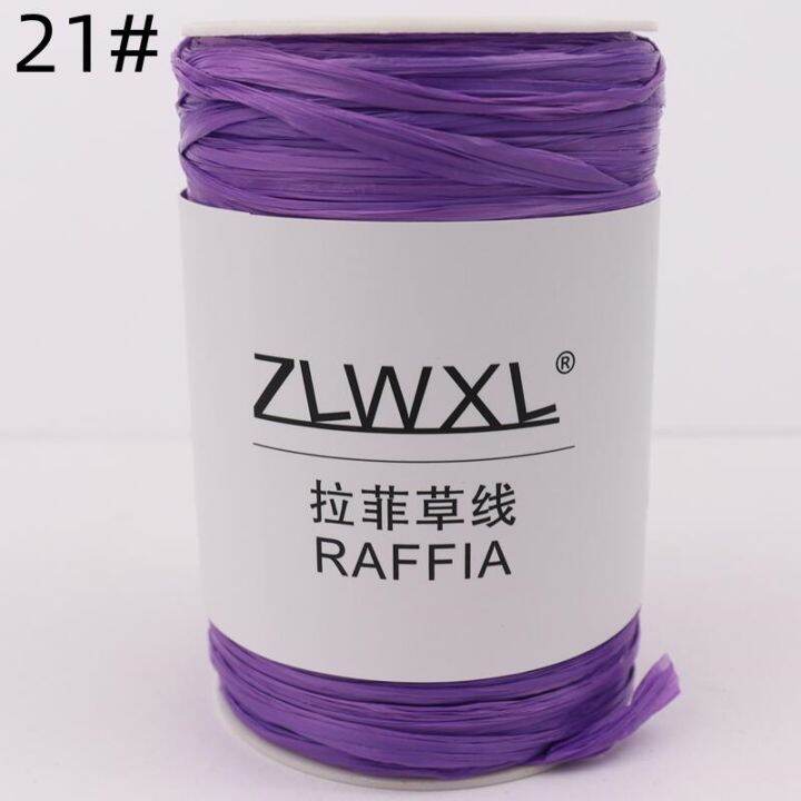 ถุงผ้า-raffia-lafite-สำหรับฤดูร้อน-หมวกโครเชท์-diy-91เมตรเส้นด้ายจากหญ้าเส้นใยต้นปาล์มสำหรับถักของตกแต่งบ้าน