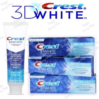 ยาสีฟันฟันขาว 😁 Crest 3D White Arctic Fresh 🇺🇸 สูตรใหม่ขจัดคราบถึง90% นำเข้าจากอเมริกา✔Lotใหม่ AUG 2024✔พร้อมส่ง😍 ยาสีฟันเพื่อฟันขาว Crest Whitening Toothpaste