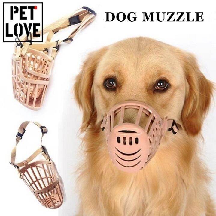 Dog Muzzle Dog Anti-biting Adjustable Belt Mask Plastic Dogs Muzzle ...