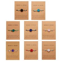 Make Wish Paper Card Hand-woven Lucky Red String Bracelet Femme Multicolor Natural Stones Bracelet for Women Friendship Jewelry Charms and Charm Brace