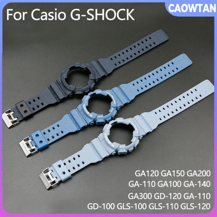 tali-jam-tangan-silikon-พร้อมเคสสายนาฬิกาสำหรับ-g-shock-ga-110-ga100-ga120-ga-140-ga150-ga200-gd-120-ga300-100-110-gls-100-110ชุดซิลิโคน120พร้อมเครื่องมือ