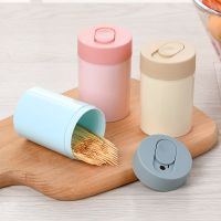 Household Plastic Round Creative Toothpick Box Dispenser Home Living Room Dining Room Toothpick Storage Boxes Holder