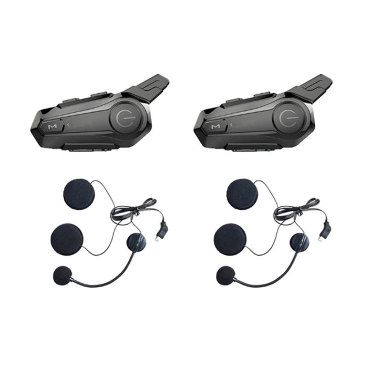 2X Motorcycle Bluetooth Helmet Intercom Universal Pairing Interphone ...