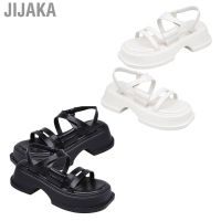 COD Jijaka Women Cross Strap Sandals  Flat Platform Casual PU for Summer Female