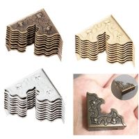 ☫▪ 10Pcs Antique Furniture Fittings Metal Crafts Jewelry Box Edge Safety Guards Covers Wooden Case Decorative Corner Protector 25mm