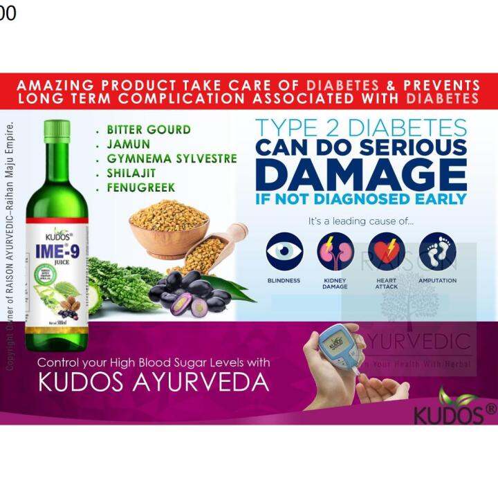 Gnc KUDOS IME9 JUICE FOR DIABETIC 500ml A Ayurvedic Research Product