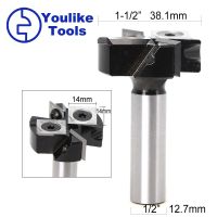 1PC 12.7mm Shank 12mm Router Bit พร้อมเครื่องตัดมิลลิ่งซีเมนต์คาร์ไบด์งานไม้บิตแทรกสไตล์สปอยเลอร์บอร์ดที่จัดทําดัชนีได้