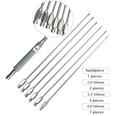 Liposuction Handpiece Suction Handle With 6Pcs Cannulas 3.5Mm For Leg Arms Liposuction Fat Remove Needle
