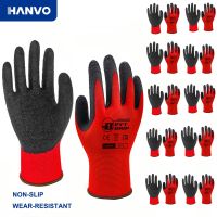 10 Pairs Non-slip Thicken Rubber Safety Gloves Mechanic Working Coated Garden