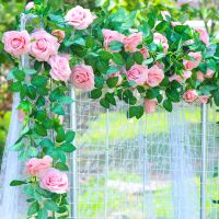 【CC】 2pcs Silk Artificial Vine Hanging Flowers Rattan Fake Leaves Garland for Wedding Wall Decoration